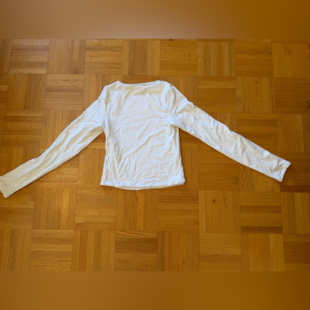 White Long Sleeve Crew Neck Top